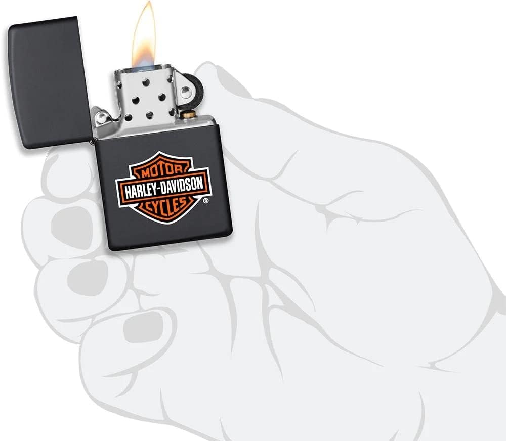 Personalized Zippo Harleey-Daviddson Windproof Oil Lighter Engraving - Christmas, Halloween & Valentines Day Gift (Silver Eng)