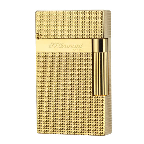 Classic Ligne 2 Lighter – Iconic “Ping” Sound, Diamond Head Brass Lighter, Adjustable Soft Flame, Luxury Gift for Men Dad Boyfriend (Gold1)