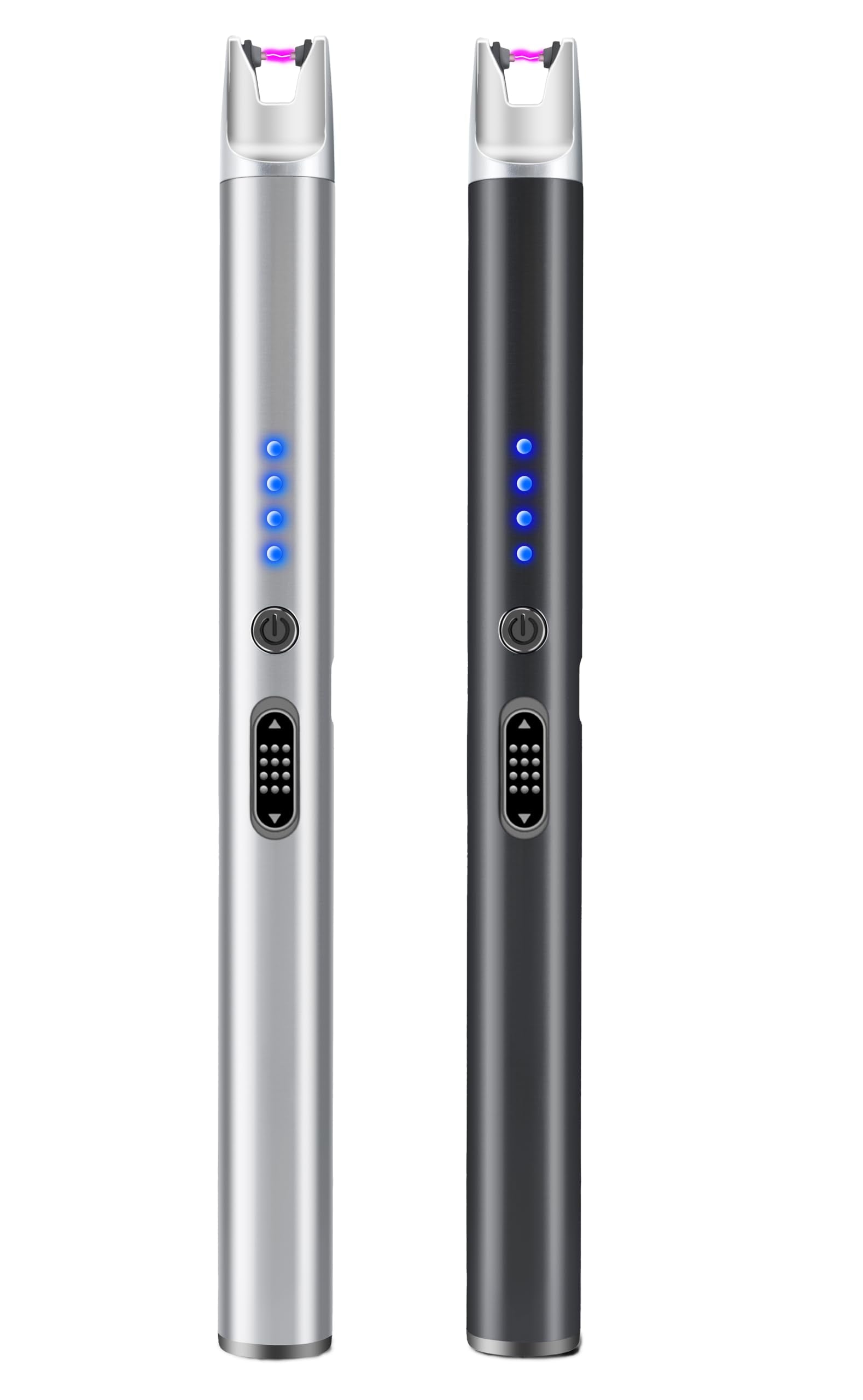 2 Pack Electric Candle Lighter USB Rechargeable Lighters Windproof Plasma Arc Lighters Flameless Type C Long Lighter with Safety Switch for Candle BBQ Camping Birthday Fireworks