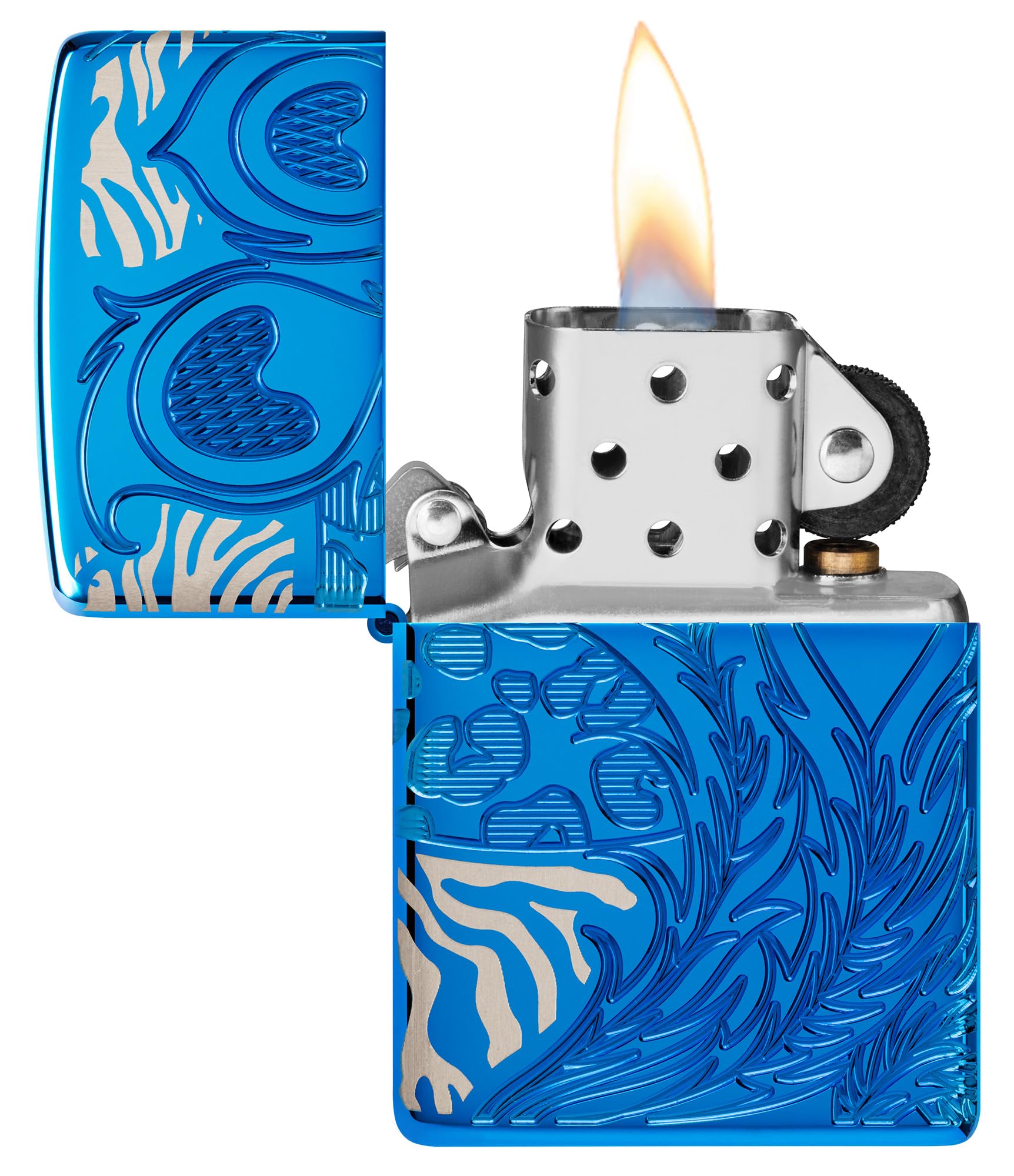 Zippo Animal Flair Design Armor High Polish Blue Pocket Lighter
