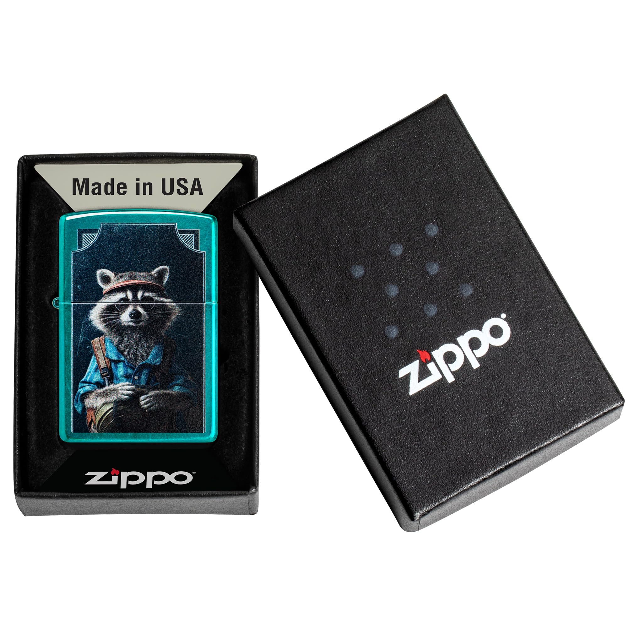 Zippo Animal Flair Design Armor High Polish Blue Pocket Lighter